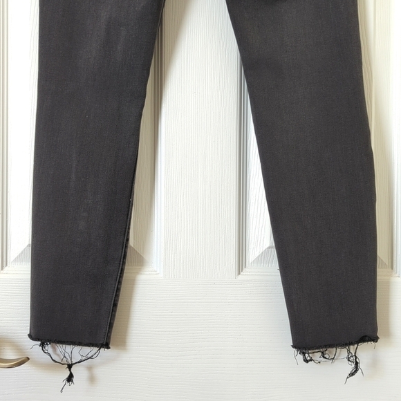 Pistola Classic Mid Rise Distressed Cropped Raw Hem Skinny Jeans Faded Black 27 - Picture 6 of 14